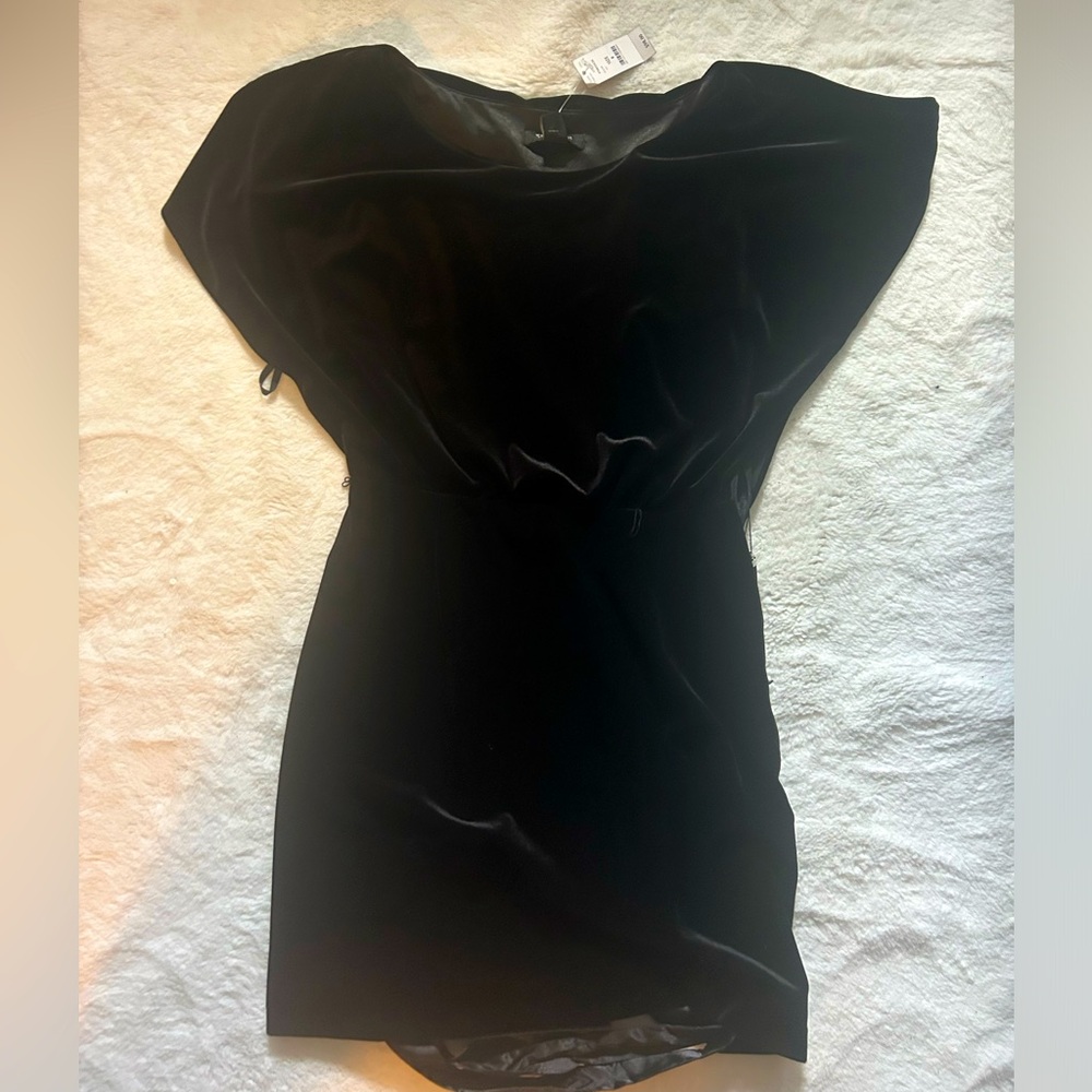 White House Black Market Black Velour Cocktail Dress